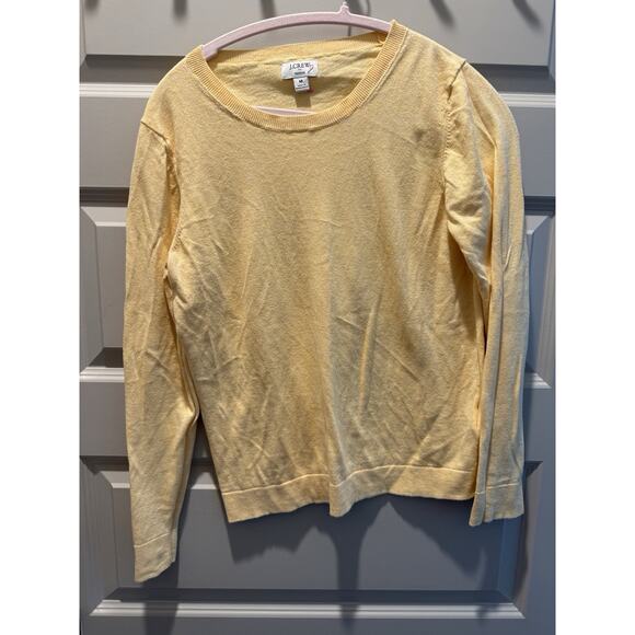 3 for $9 J. Crew Light Weight Teddie Sweater 100% Cotton Yellow M - Picture 4 of 5